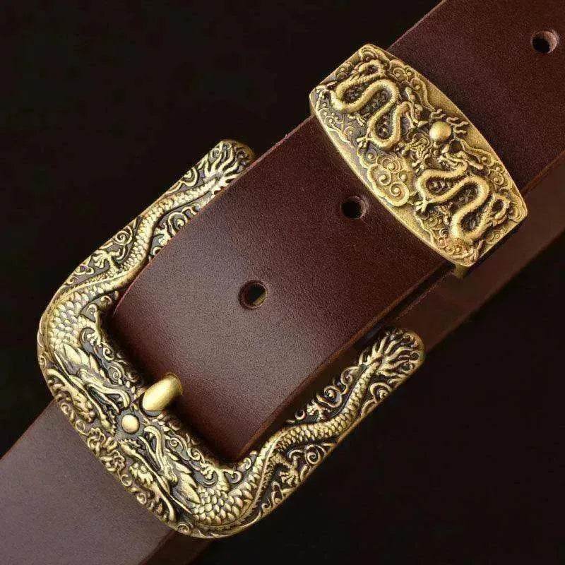 Solid Brass Belt Buckle Casual Pin Genuine Leather - www.Shopthatapp.com #