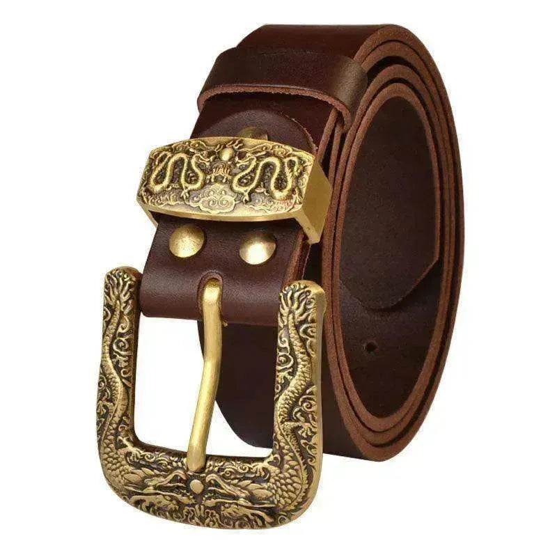 Solid Brass Belt Buckle Casual Pin Genuine Leather - www.Shopthatapp.com #
