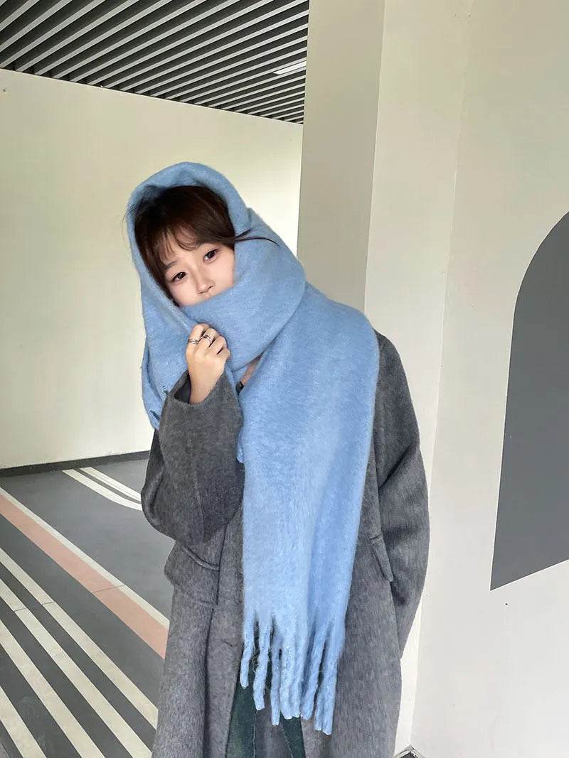 Solid Color Macaron Color Gentle Thick Warm Scarf - www.Shopthatapp.com #