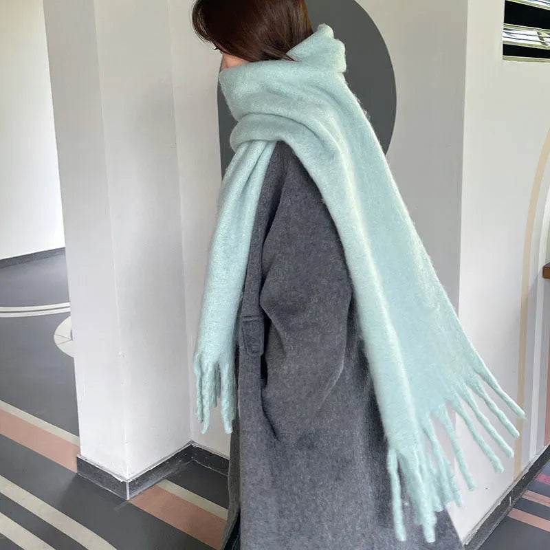 Solid Color Macaron Color Gentle Thick Warm Scarf - www.Shopthatapp.com #