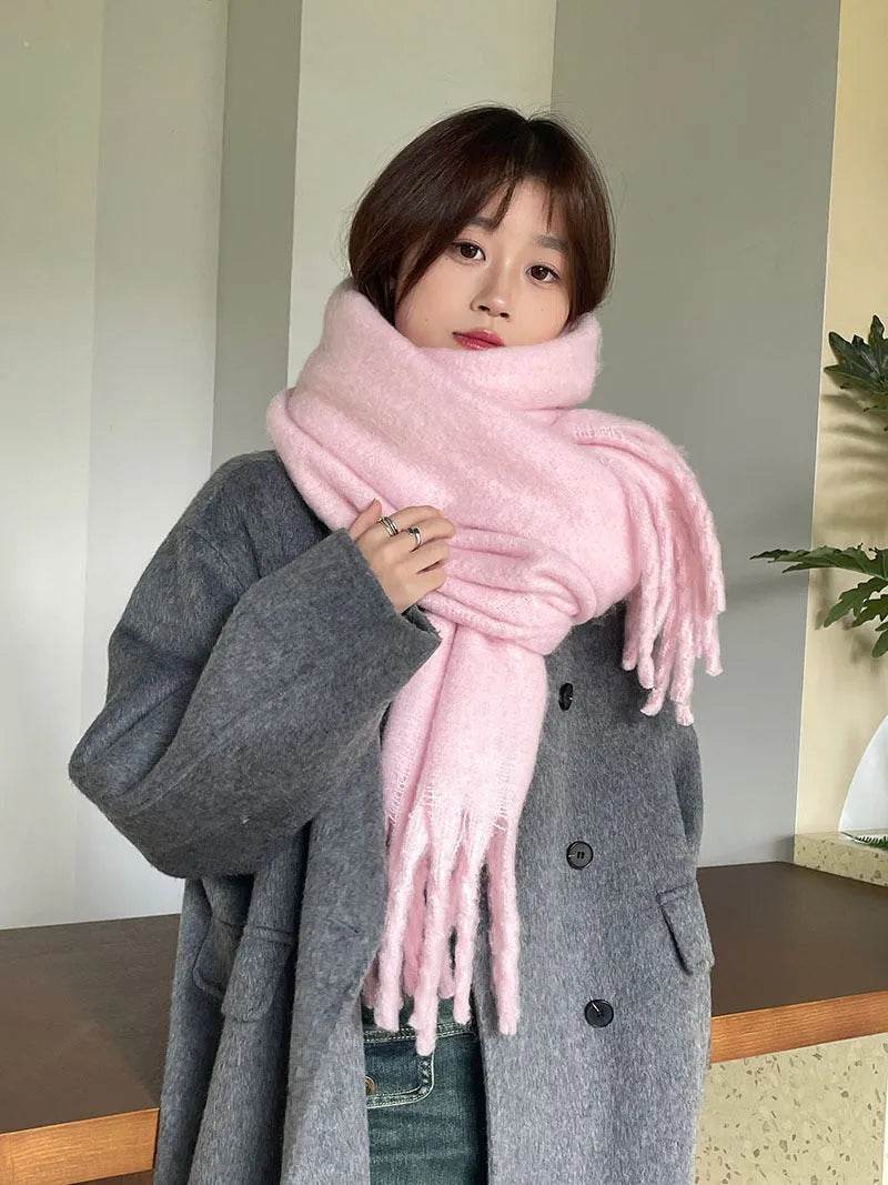 Solid Color Macaron Color Gentle Thick Warm Scarf - www.Shopthatapp.com #