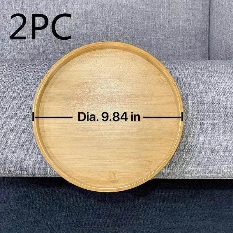 Solid Wood Round Storage Bamboo With Legs Sofa Arm Foldable Tray Table - www.Shopthatapp.com