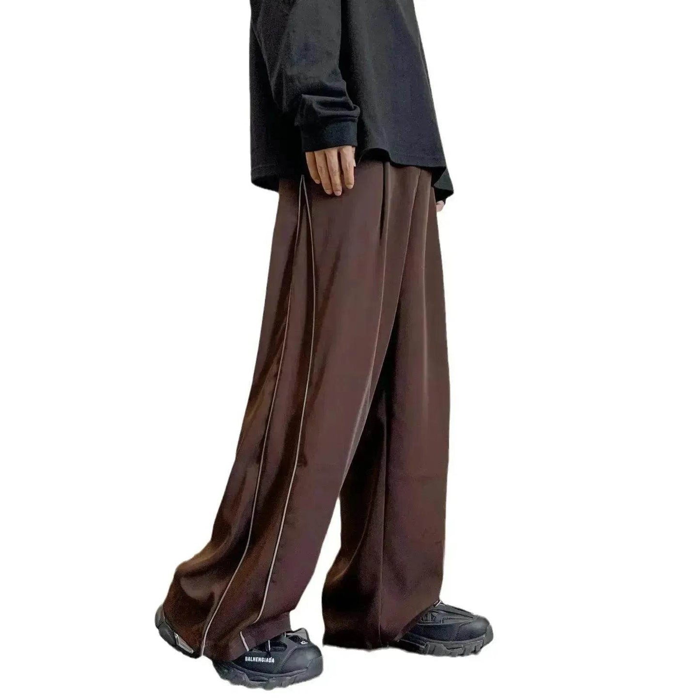 Sports Pants Male Straight Wide Leg Striped Casual Trousers - www.Shopthatapp.com #