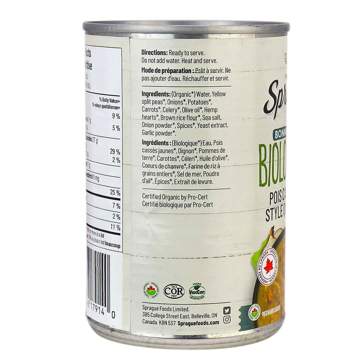 Sprague Organic Tuscany-Style Minestrone Soup (398ml) - www.Shopthatapp.com