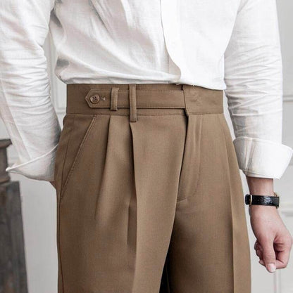 Spring And Autumn Naples Design Mid-high Waist Straight leg British Crisp Anti-wrinkle Business Office Professional Work trouser for men - www.Shopthatapp.com #