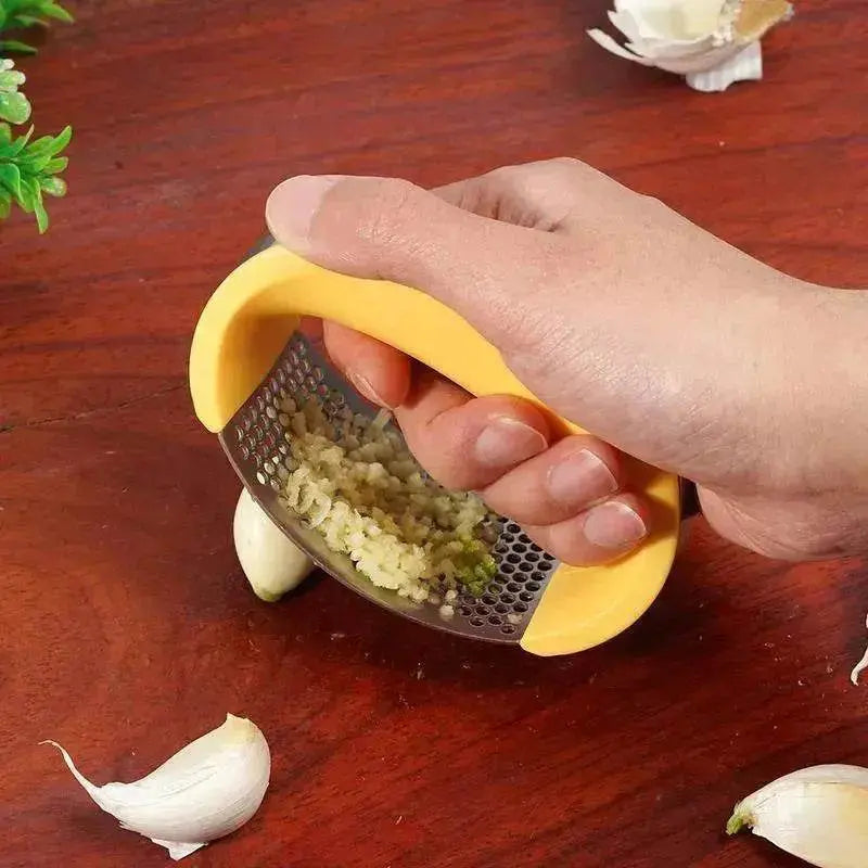 Stainless Steel Garlic Masher Garlic Press Household Manual Curve Fruit Vegetable Tools Kitchen Gadgets - www.Shopthatapp.com