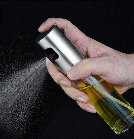 Stainless Steel Grill Kitchen Cooking Oil Spray Bottle With Scale - www.Shopthatapp.com