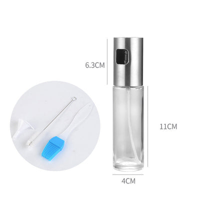 Stainless Steel Grill Kitchen Cooking Oil Spray Bottle With Scale - www.Shopthatapp.com