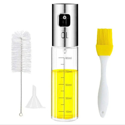 Stainless Steel Grill Kitchen Cooking Oil Spray Bottle With Scale - www.Shopthatapp.com