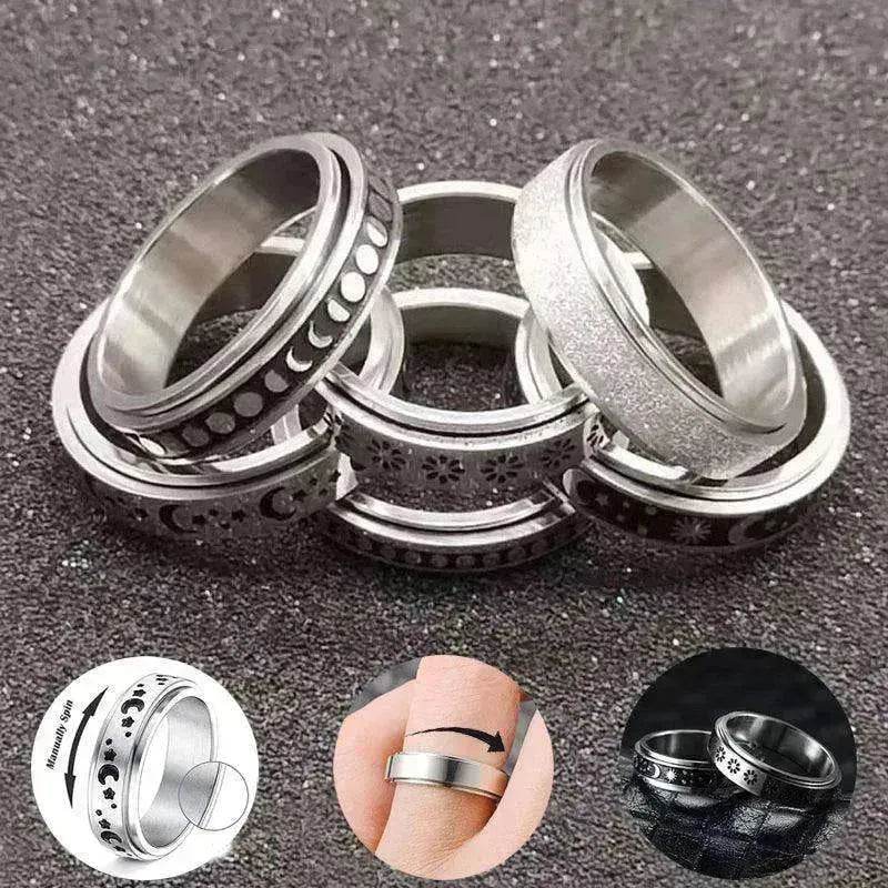 Stainless Steel Rotatable Elegant & Relieve Anxiety Rings - www.Shopthatapp.com