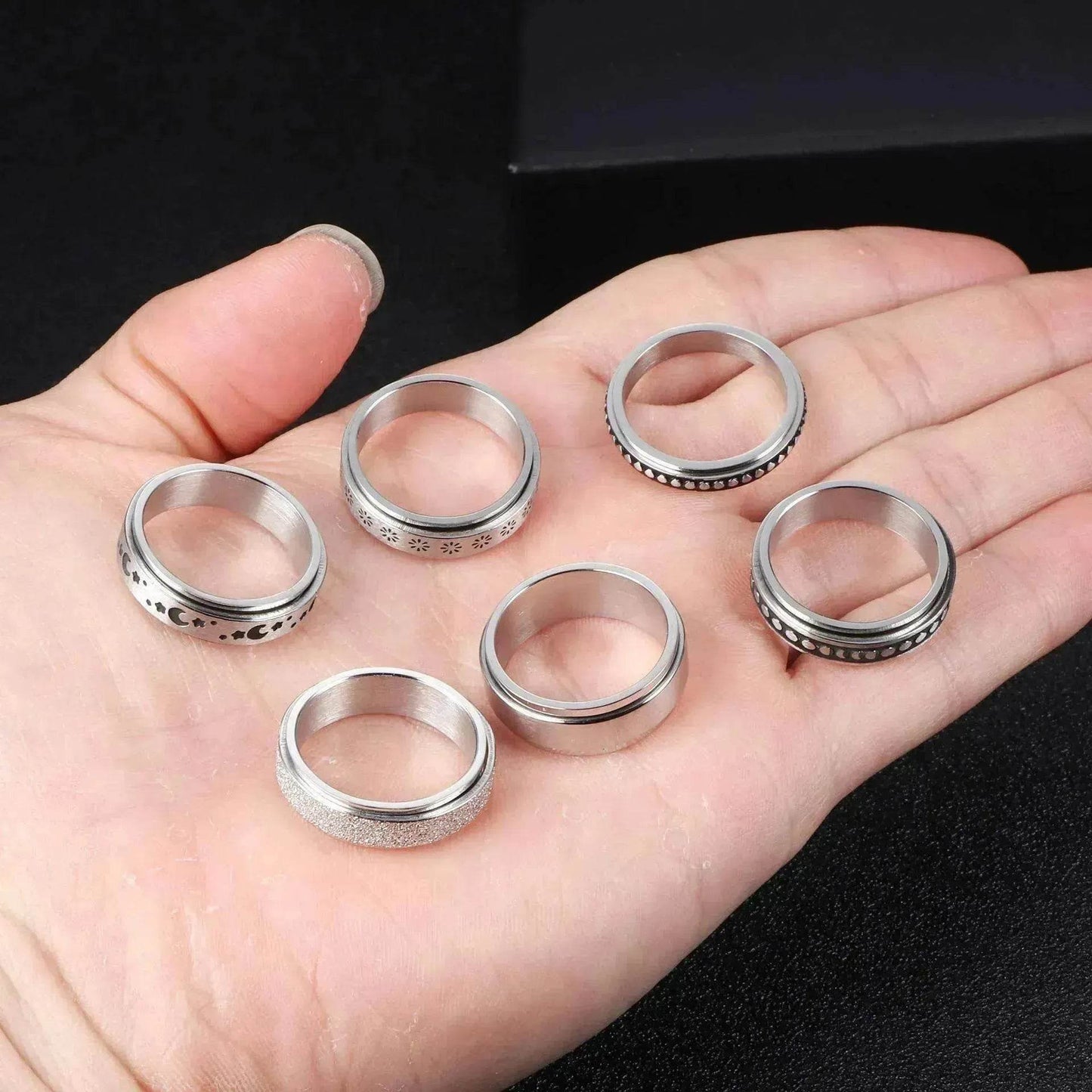 Stainless Steel Rotatable Elegant & Relieve Anxiety Rings - www.Shopthatapp.com