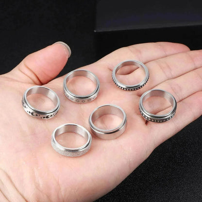 Stainless Steel Rotatable Elegant & Relieve Anxiety Rings - www.Shopthatapp.com
