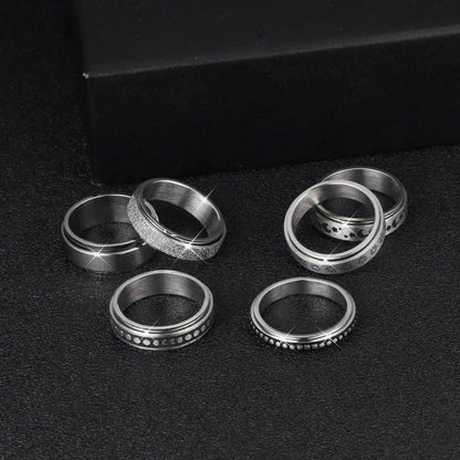Stainless Steel Rotatable Elegant & Relieve Anxiety Rings - www.Shopthatapp.com