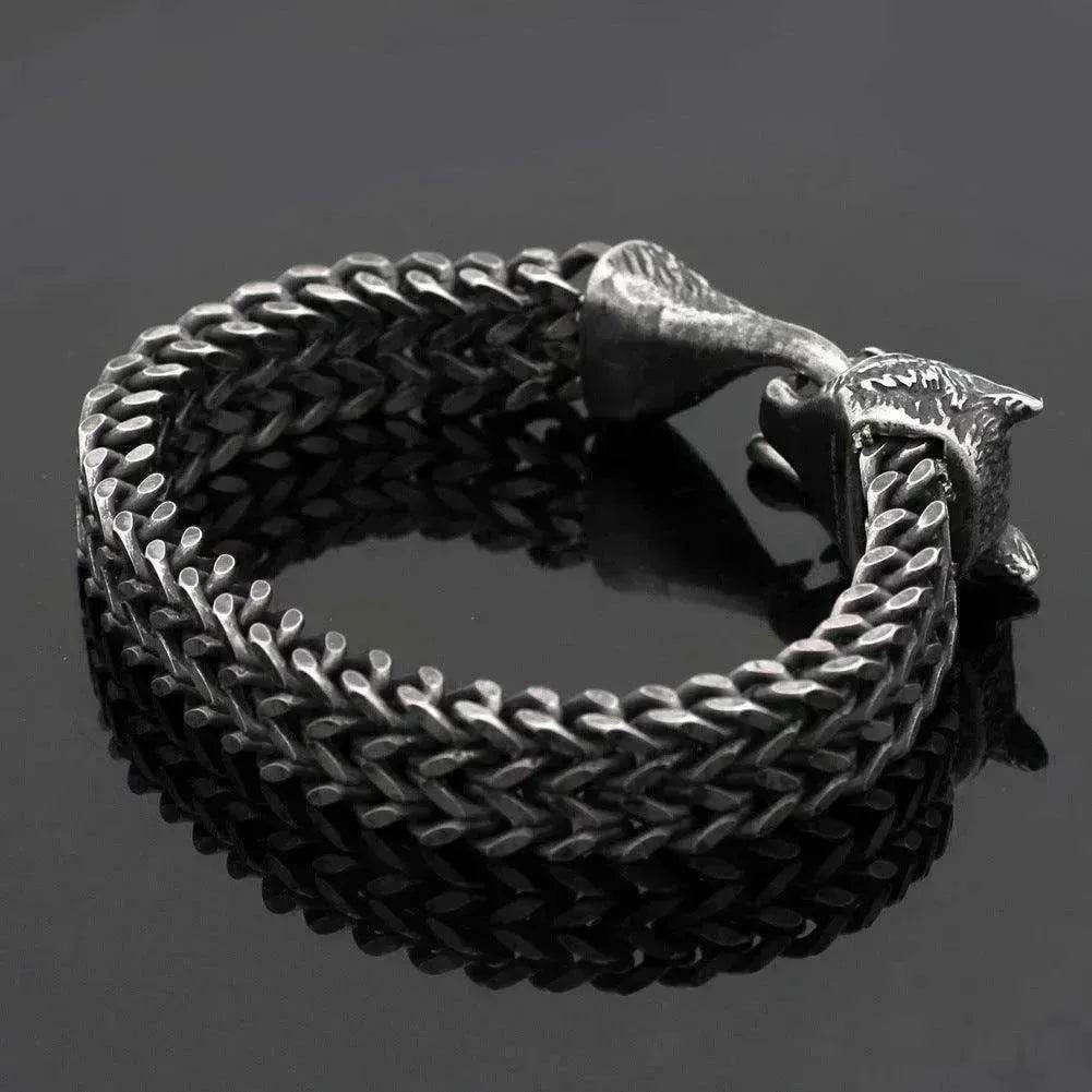 Stainless Wolf Head Chain Bracelet: Wholesale Fashion Gift - www.Shopthatapp.com