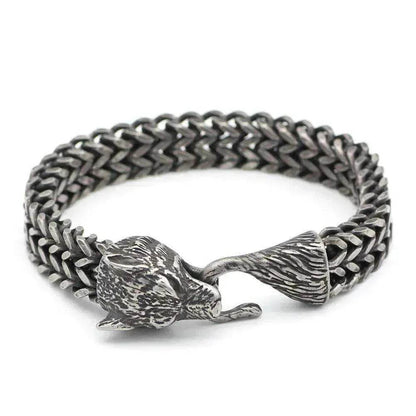 Stainless Wolf Head Chain Bracelet: Wholesale Fashion Gift - www.Shopthatapp.com