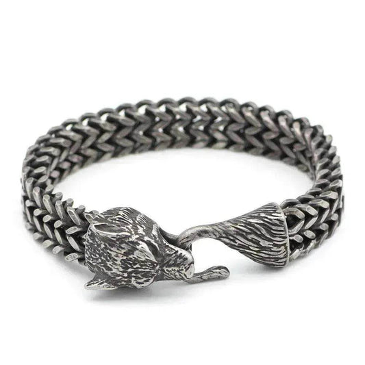Stainless Wolf Head Chain Bracelet: Wholesale Fashion Gift - www.Shopthatapp.com