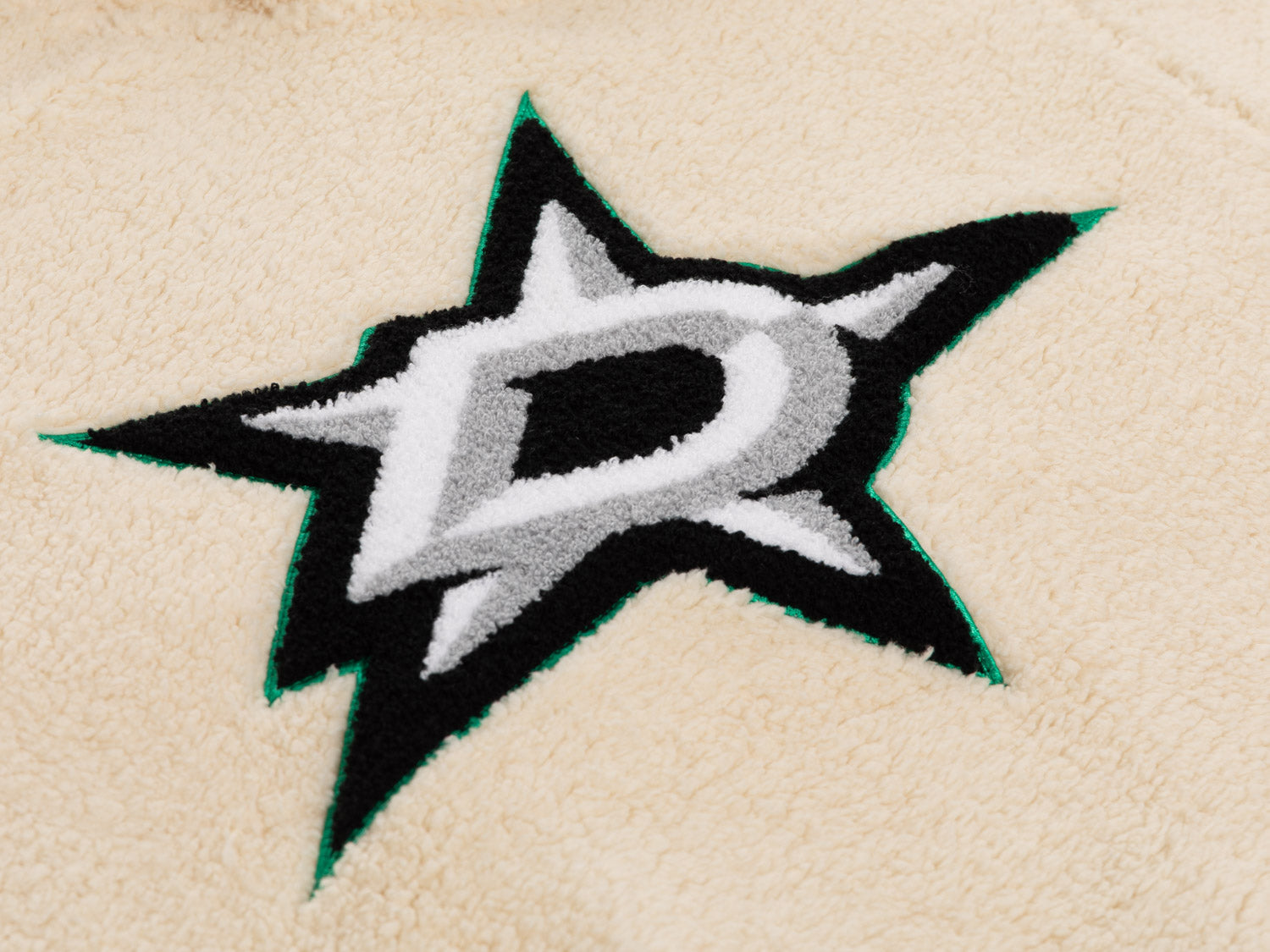 Dallas Stars Ladies Sherpa Hoodie with Premium Chenille Logo - www.Shopthatapp.com