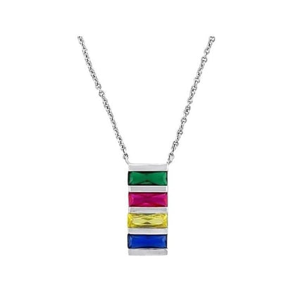 HBC 925 Sterling Silver Crystal Pendant Necklace - www.Shopthatapp.com