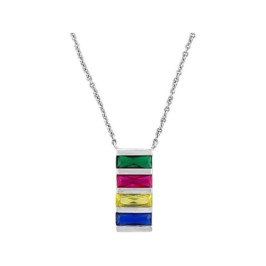 HBC Halskette mit Kristallanhänger aus 925er Sterlingsilber
