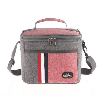 Striped Insulated Lunch Bag – Stylish Portable Tote for Work - www.Shopthatapp.com #