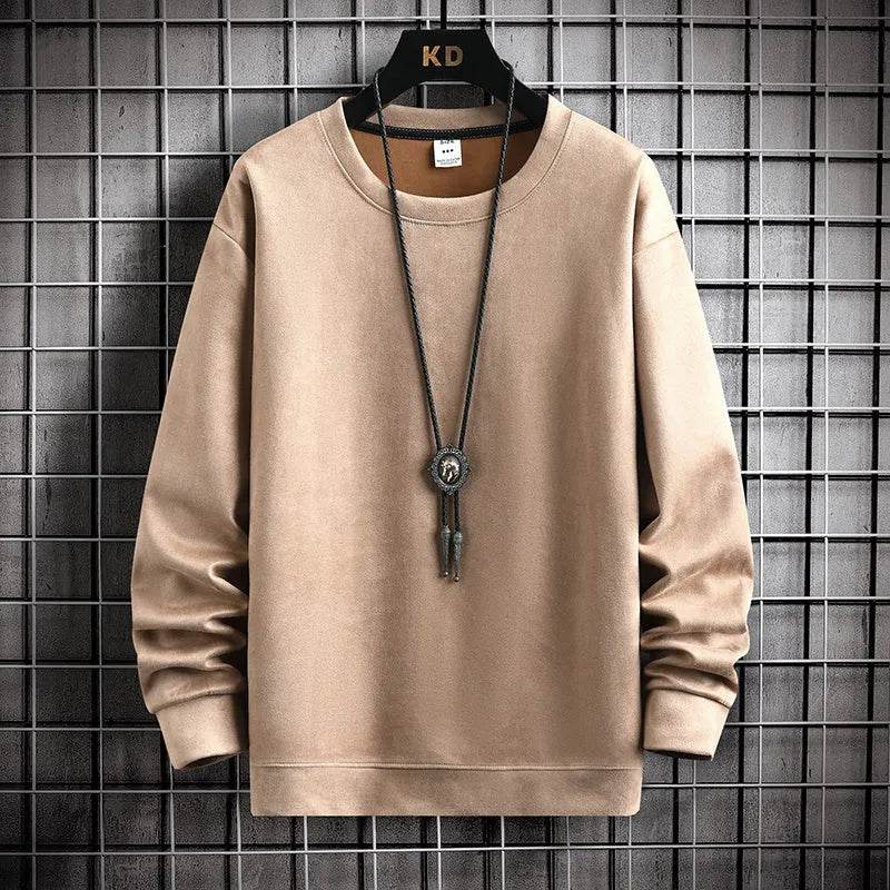 Suede Sweatshirt Men's Spring And Autumn New American Style Pullover - www.Shopthatapp.com #