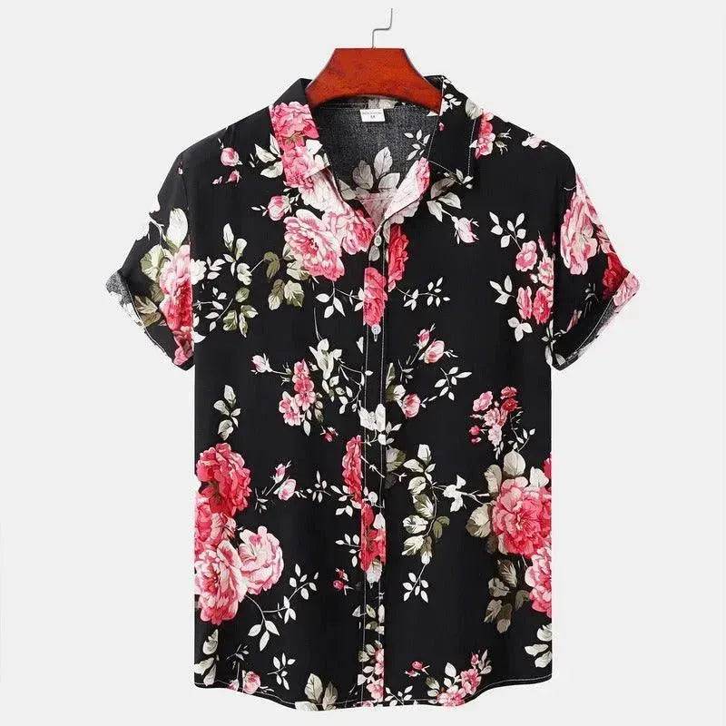 Summer Men's Hawaiian 3D Digital Printing Shirt Short Sleeve - www.Shopthatapp.com #