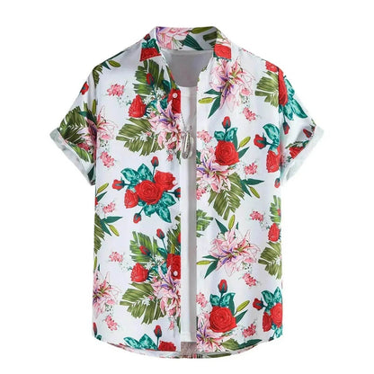 Summer Men's Hawaiian 3D Digital Printing Shirt Short Sleeve - www.Shopthatapp.com #