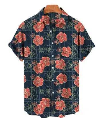 Summer Men's Hawaiian 3D Digital Printing Shirt Short Sleeve - www.Shopthatapp.com #