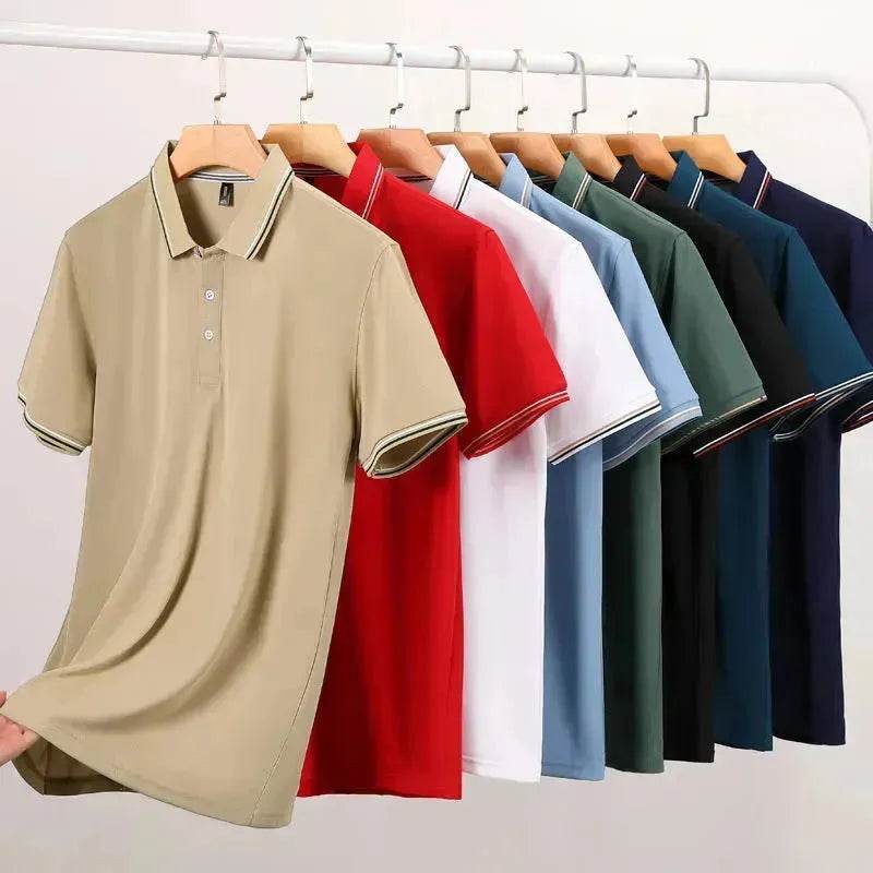 Summer Men's Polo Shirt Lapel T-shirt Collar T-shirt for Men - www.Shopthatapp.com #