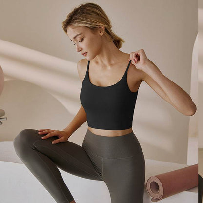 Summer Sling Sleeveless Backless Yoga Workout top Running Skipping Rope Nude Feel Workout top - www.Shopthatapp.com #