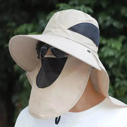 Summer Sunhat Men's Sun Protection Hat With Shawl And Neck Protection Design Breathable Anti-UV And Insect-proof Hiking Fishing Hat Outdoor - www.Shopthatapp.com #