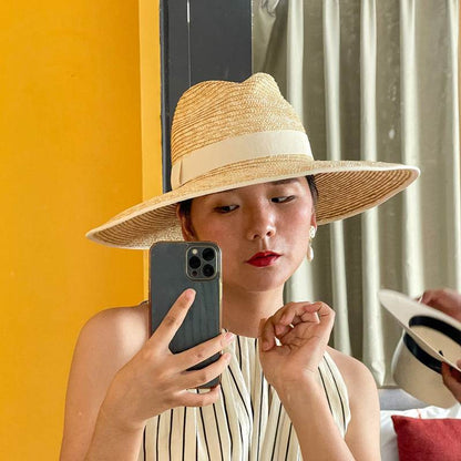 Summer Travel Leisure French Retro Hat Women's Top Wide Brim Straw Sun Hat for women - www.Shopthatapp.com #