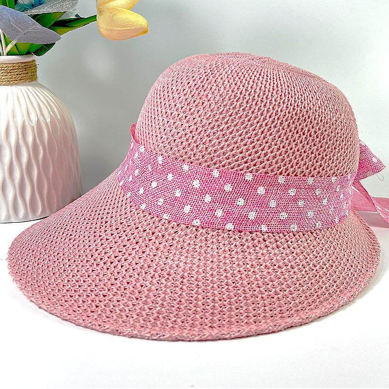 Summer Women's Wide Brim Bowknot All-Match woven Sun Hat - www.Shopthatapp.com #