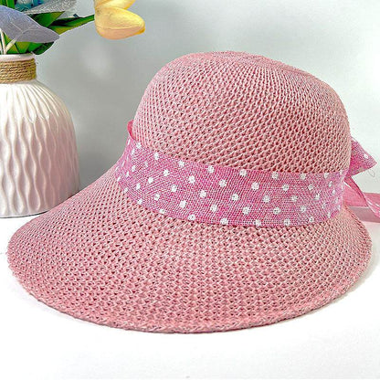 Summer Women's Wide Brim Bowknot All-Match woven Sun Hat - www.Shopthatapp.com #