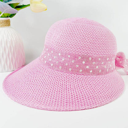Summer Women's Wide Brim Bowknot All-Match woven Sun Hat - www.Shopthatapp.com #