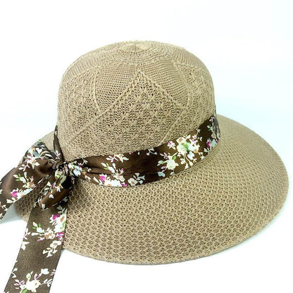 Summer Women's Wide Brim Bowknot All-Match woven Sun Hat - www.Shopthatapp.com #