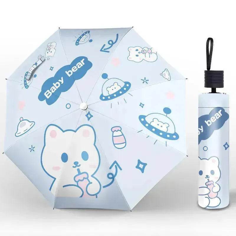 Sun Umbrella Umbrella Dual-Use Cute Lightweight Automatic Folding Umbrella - www.Shopthatapp.com #