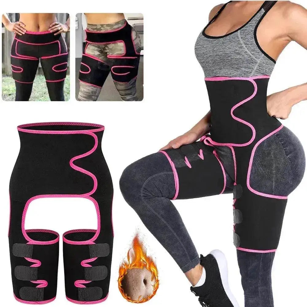 Sweat High Waist Thigh Trimmer Butt Lifter Shapewear Belt 3 In 1 Adjustable Belt - www.Shopthatapp.com