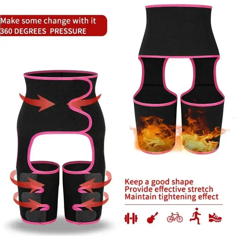 Sweat High Waist Thigh Trimmer Butt Lifter Shapewear Belt 3 In 1 Adjustable Belt - www.Shopthatapp.com
