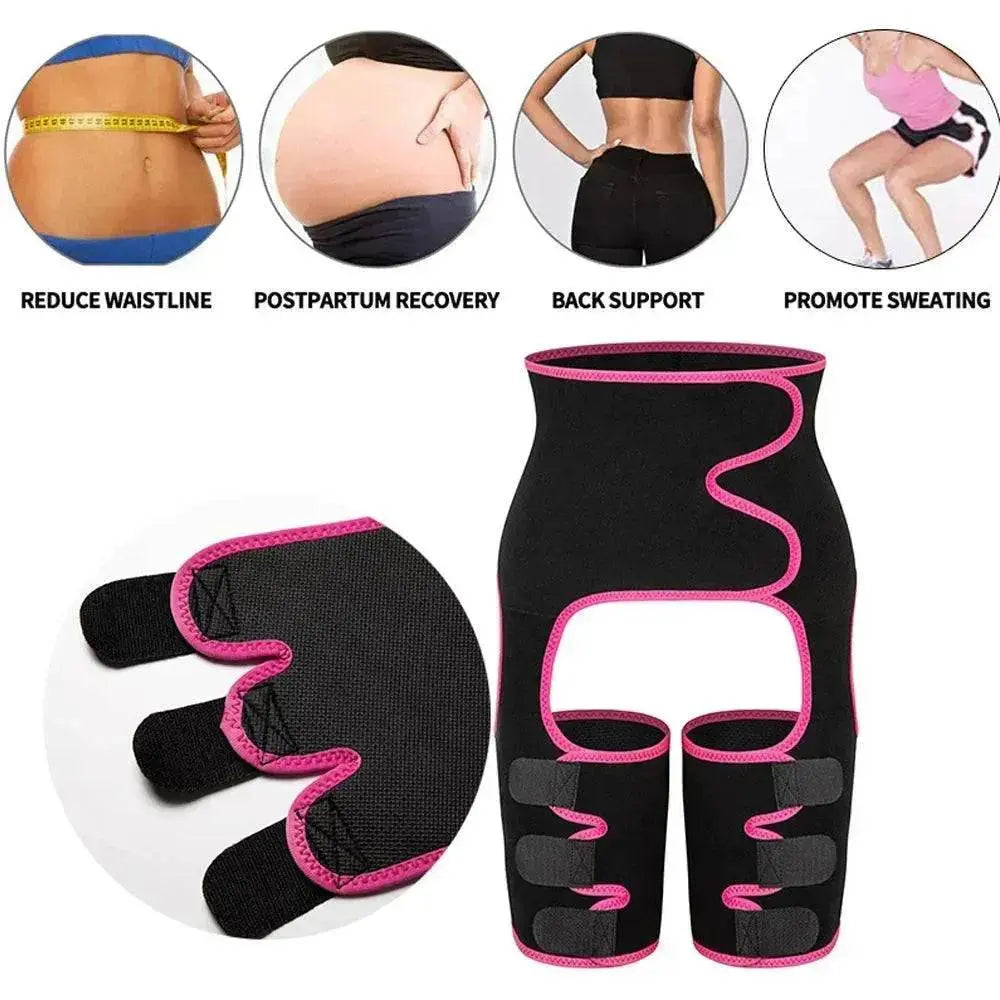 Sweat High Waist Thigh Trimmer Butt Lifter Shapewear Belt 3 In 1 Adjustable Belt - www.Shopthatapp.com