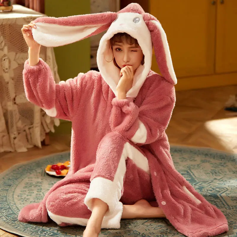 Sweet Fall Pajamas  Flannel Nightgown Women - www.Shopthatapp.com