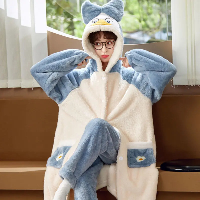 Sweet Fall Pajamas  Flannel Nightgown Women - www.Shopthatapp.com