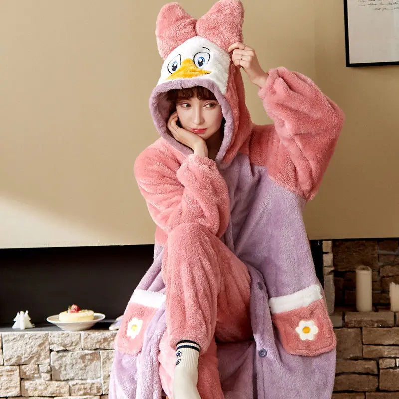 Sweet Fall Pajamas  Flannel Nightgown Women - www.Shopthatapp.com