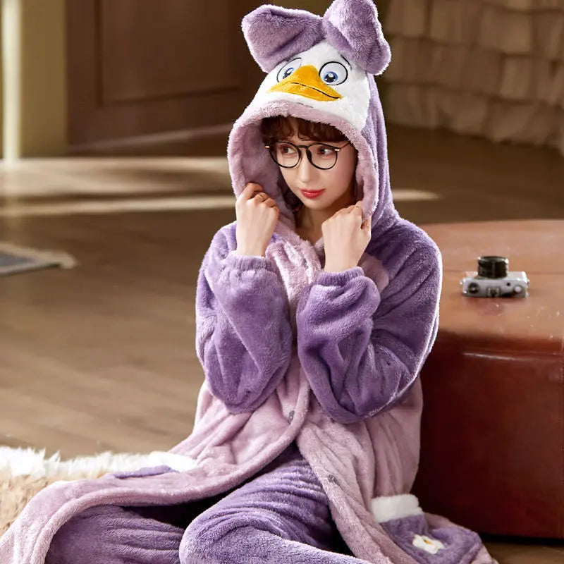 Sweet Fall Pajamas  Flannel Nightgown Women - www.Shopthatapp.com