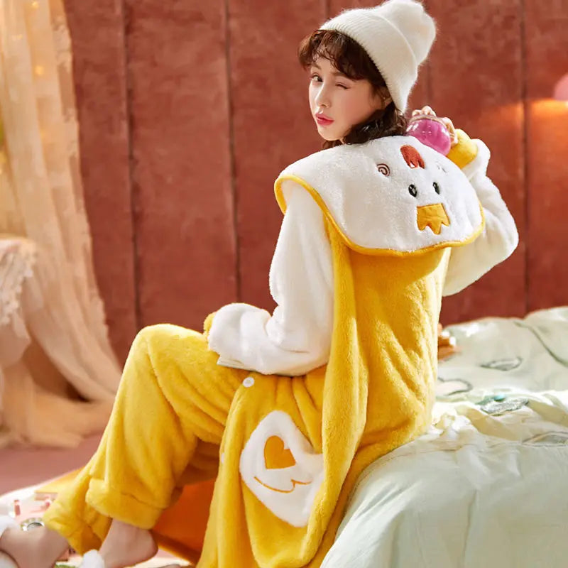 Sweet Fall Pajamas  Flannel Nightgown Women - www.Shopthatapp.com