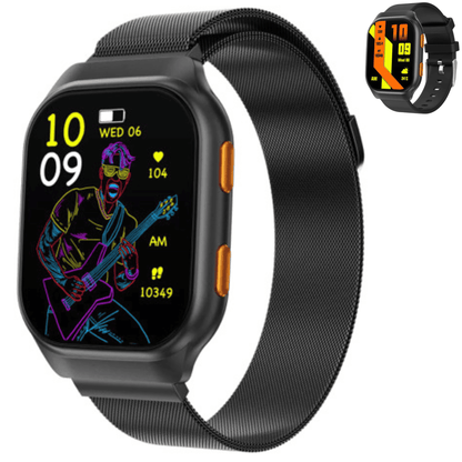 TUTT AMOLED Screen Smartwatch | Always-On Display | Health & Fitness Tracker | YOKO | IP68 Men & Women Smartwatch (Two Straps) - www.Shopthatapp.com