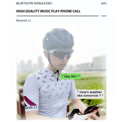 TUTT Bluetooth Smart Sunglasses For Cycling | AI Voice Assistance Call & Music | Dual Microphone | HD UV400 Protection | Anti Blue Ray | E18 + Blue-Ray Test Kit - www.Shopthatapp.com