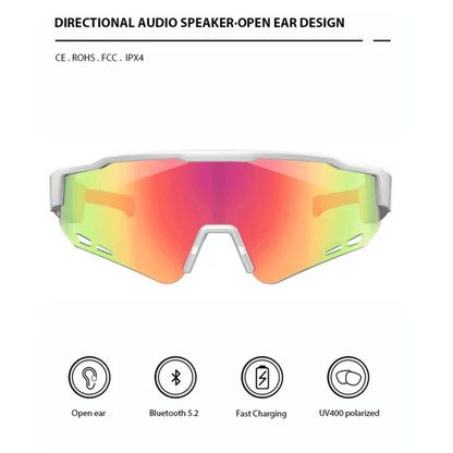 TUTT Bluetooth Smart Sunglasses For Cycling | AI Voice Assistance Call & Music | Dual Microphone | HD UV400 Protection | Anti Blue Ray | E18 + Blue-Ray Test Kit - www.Shopthatapp.com