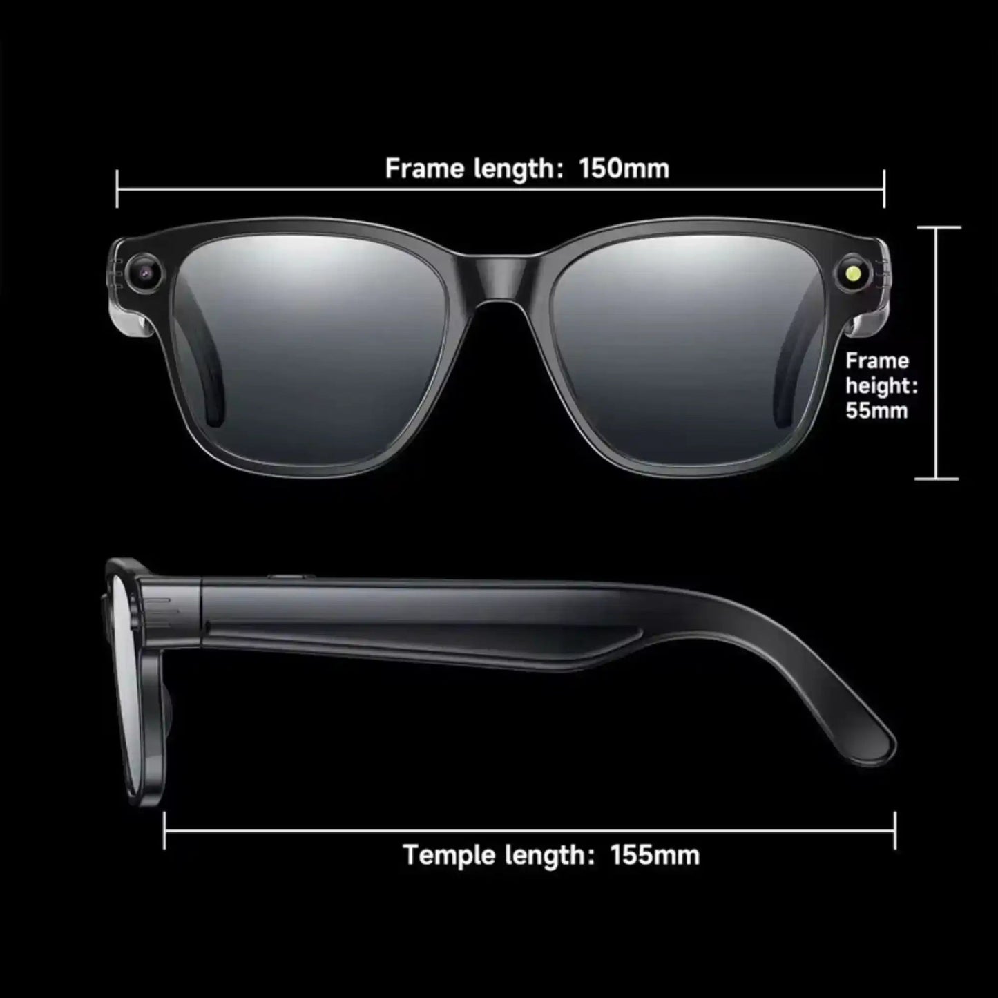 TUTT GS10 AI Glasses | Smart Sunglasses HD Camera + AI Integration & Intelligent Object Recognition | Replaceable with Prescription Lenses - www.Shopthatapp.com
