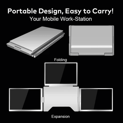 TUTT 14” Triple Portable Monitor | Single Cable Setup 16:10 Ratio | Laptop Quad Screen Extender | S780